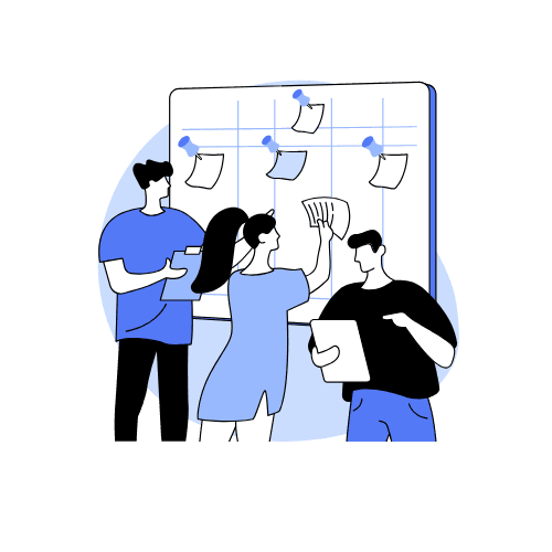 Process step illustration: Meetings and improvements